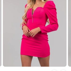 Hot Pink Rhinestone Mini Dress size Large